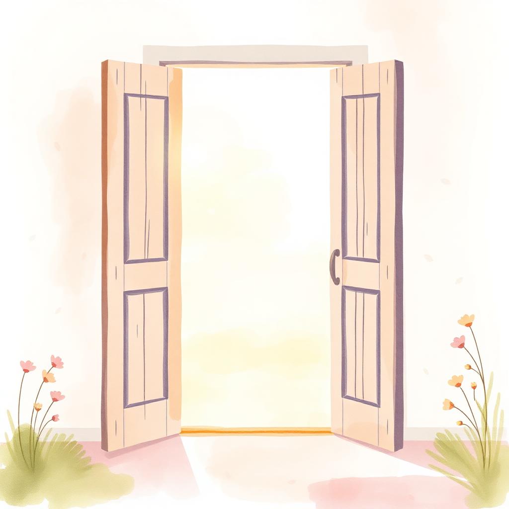 An open doorway with soft morning light symbolizing a gentle new path